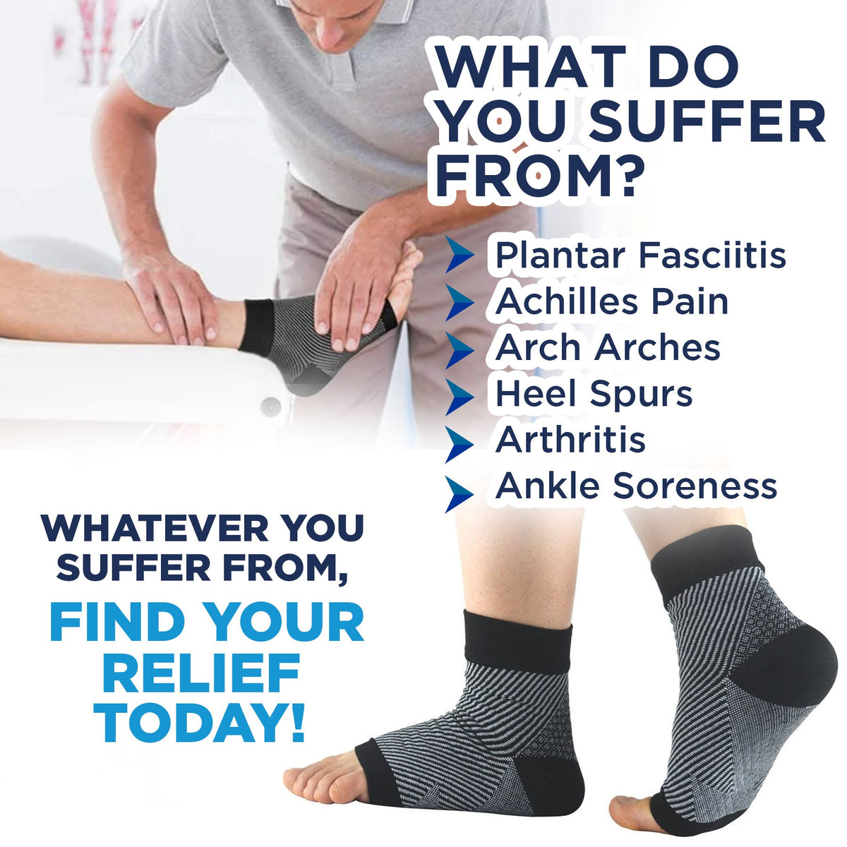 Ortho Fit Store Compressions Pain Relief Ankle Socks